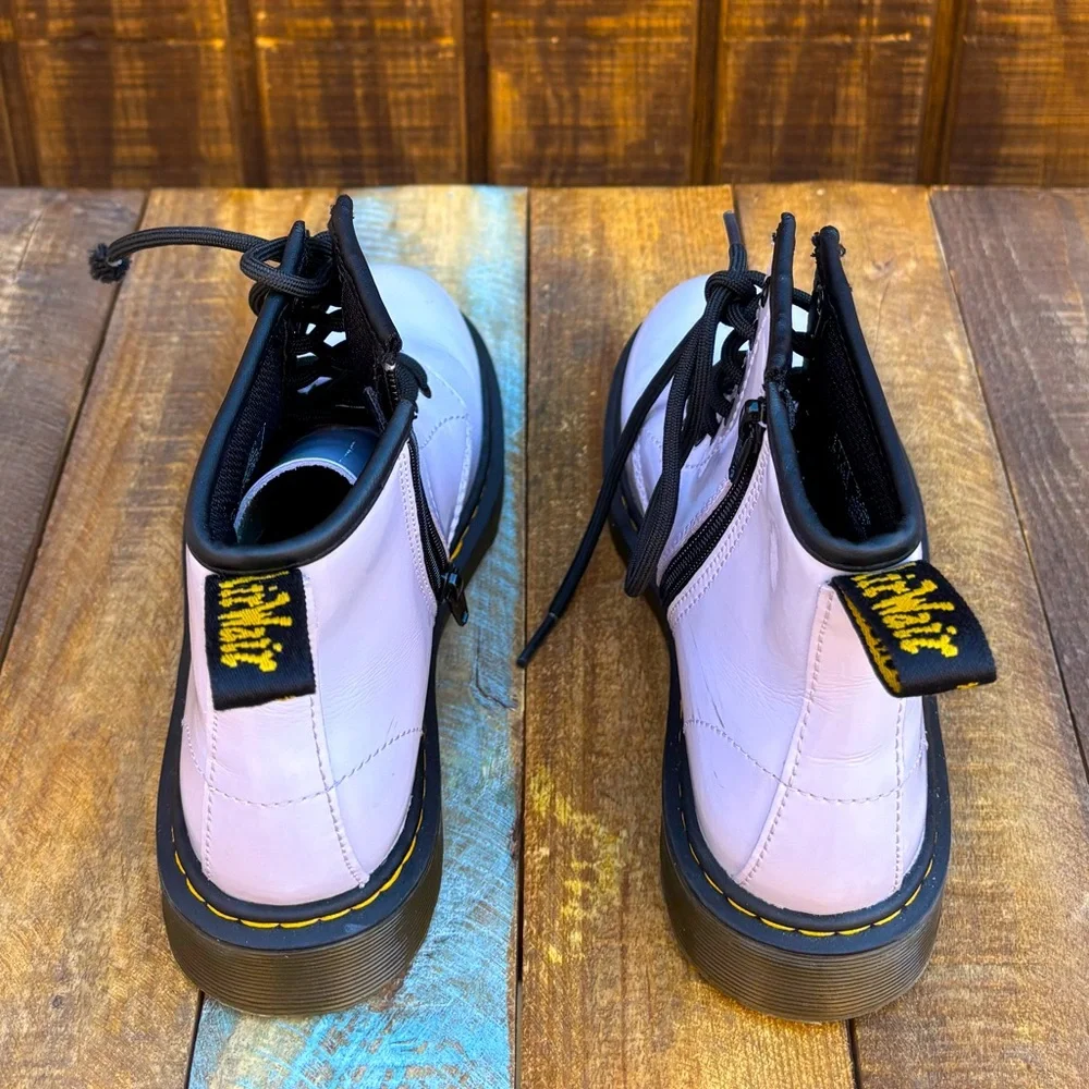 Dr. Martens Delaney Light Lavender Patent Boots